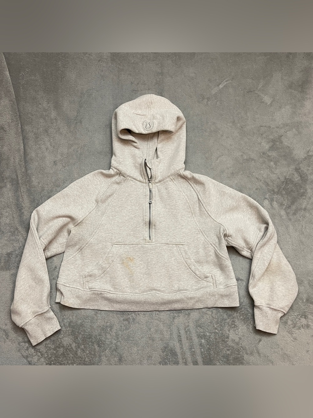 Lululemon Scuba Oversized 1/2 Zip Hoodie Heathered Core Ultra Light Grey M/L